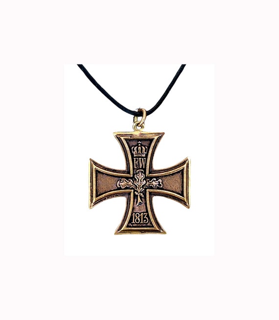 Iron Cross Pendant Bronze 1914 & 1813 Wearable on Both Sides Iron Cross Pendant Bronze 1914 & 1813 Wearable on Both Sides