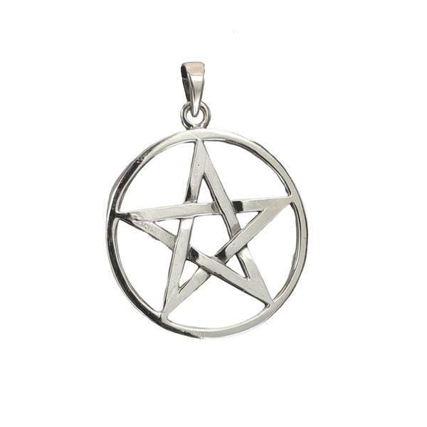 Pentagram 925 Silver Pendant Chain Protective Amulet White Magic Pentacle No. 229
