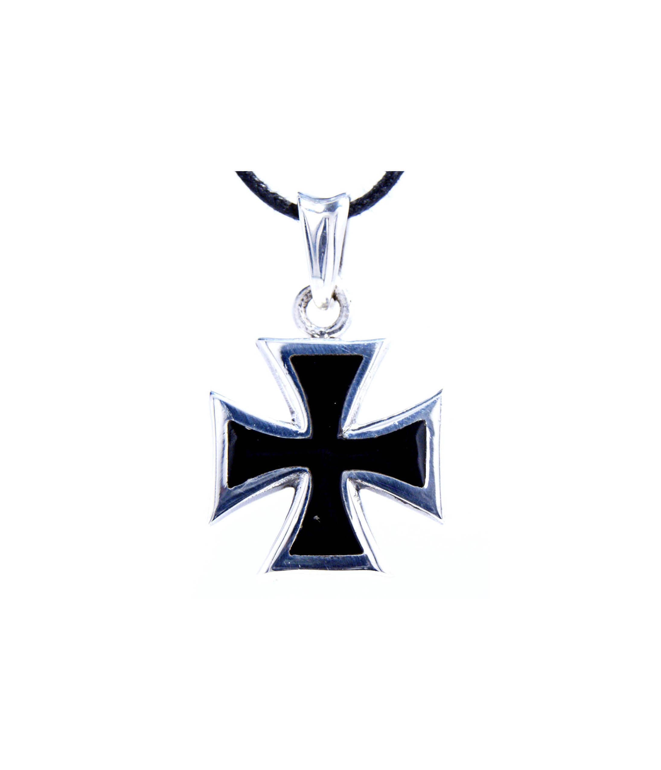 Collier croix de fer militaire en argent massif