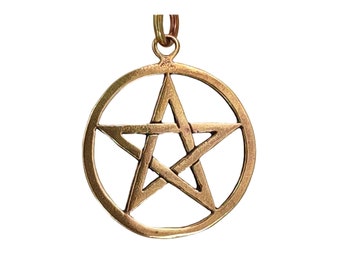 Pentagram Pendant Bronze White Magic Protection Spell Witch Pentagram Pentacle No. 32