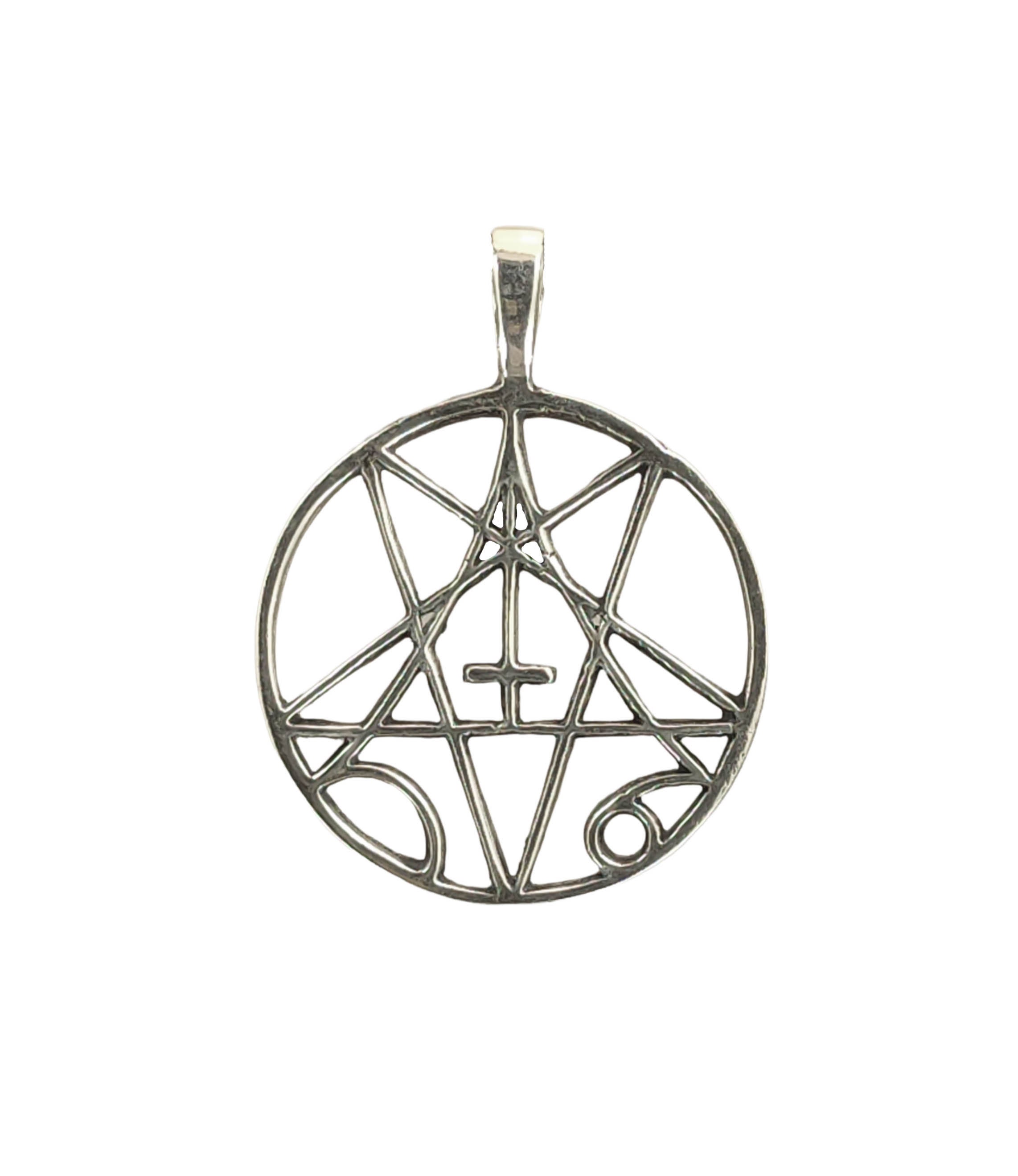 Pentagram 925 Silver Pendant Inverted Cross Satan Pentagram No. 56 Etsy