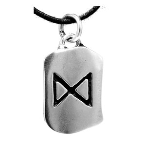 Pingente de corrente Rune Dagaz em prata esterlina 925 letra D Dagaz Daeg Light No.157