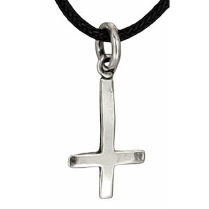 Dainty Cross Pendant 925 Silver Reversed Silver Chain No.61