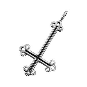 inverted cross chain pendant stainless steel beautifully decorated Satan's Cross Satan No.82