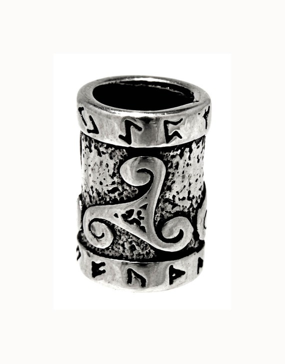 Perle à barbe triskel spirale perle à cheveux acier inoxydable