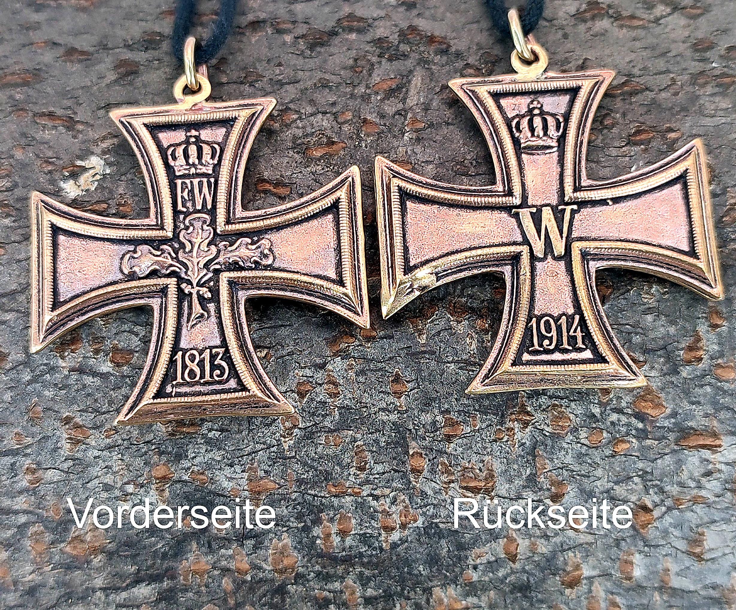 Iron Cross Pendant, Bronze, 1914 & 1813, Reversible, No. 17 - Etsy
