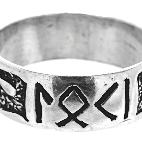 Ring Fingerring Loki aus 925 Sterling Silber, Gr. 52-74 Flammen Feuer Gott Runen
