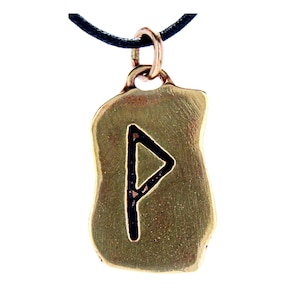 Rune Runen Ketten Anhänger Bronze Buchstabe W Wunjo Wynn Freundschaft Nr.94