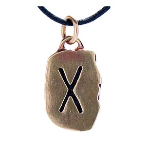 Runa cadena colgante bronce letra G Gebo Gyfu Gabe No.93