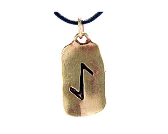 Runa Colgante Rúnico Letra de Bronce AE Eihwaz Eoh Transformación No. 99