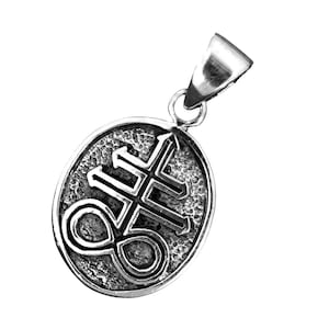 Colgante de cruz de Leviatán con símbolo de azufre y cruz satánica en plata de ley 925 n.º 414