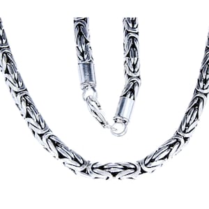 noble round king chain 925 sterling silver 2 mm 3 mm 3.5 mm 5 mm 6 mm 45-65 cm silver