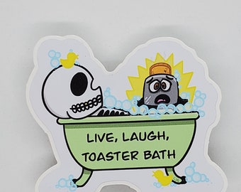 Live Laugh Toaster Bath Sticker