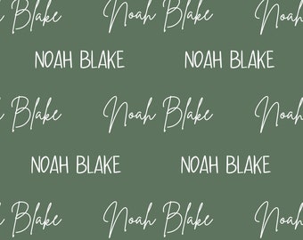 Custom Name File - Seamless Digital Baby Name - Olive Green