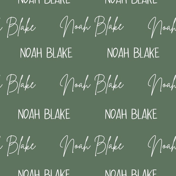 Custom Name File - Seamless Digital Baby Name - Olive Green