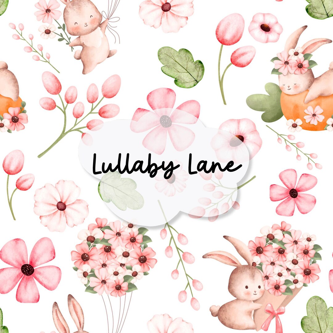 Bunny Rabbit Seamless Pattern: Easter Garden Digital Paper (12x12 Inch ...