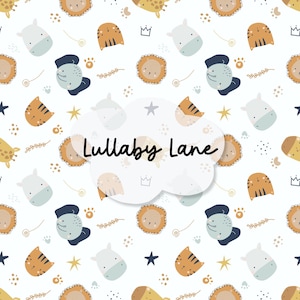 Jungle Babies Seamless Digital File | Safari Animals Pattern | Baby Boy Jungle Nursery Print | Fabric & Scrapbook Paper | Commercial Use
