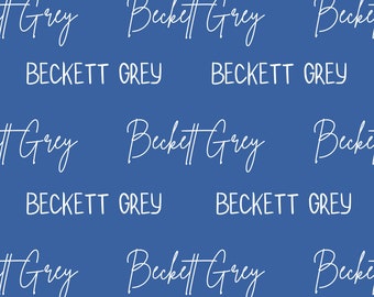 Custom Name File - Seamless Digital Baby Name - Blue