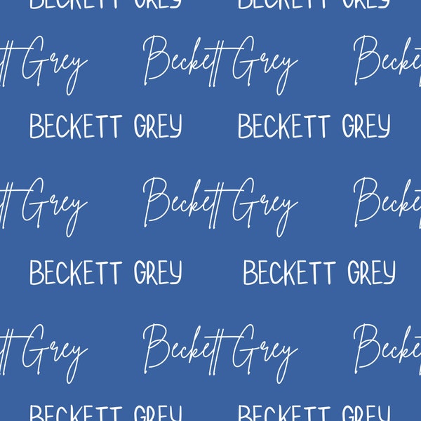 Custom Name File - Seamless Digital Baby Name - Blue