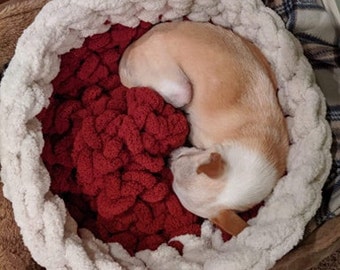 Handmade Crochet pet beds and small throw rugs