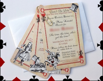 Alice in Wonderland / Mad Hatter's Tea Party Bridal Shower or Birthday Party Invitation Printable