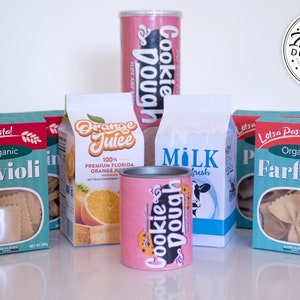 Printable Kids Play Food Labels, Boxes and Cartons