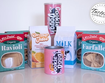 Printable Kids Play Food Labels, Boxes and Cartons