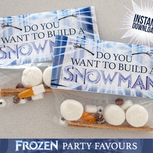 ¿Quieres hacer un muñeco de nieve imprimible con temática de Frozen para regalar en tu fiesta?