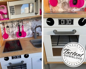 Digital SVG Files, Ikea Play Kitchen Microwave, Oven Display and Rack Decals Stickers
