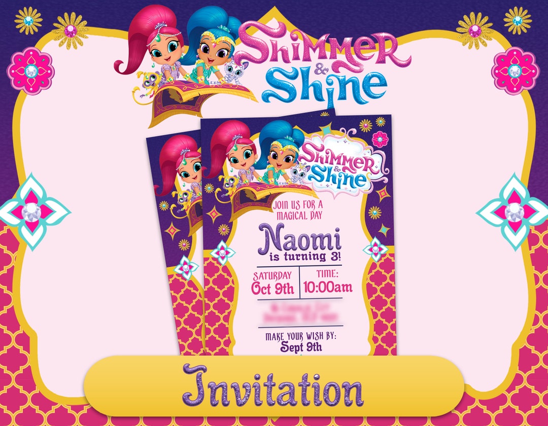 Shimmer and Shine Personalised Printable Birthday Party Invitation - Etsy