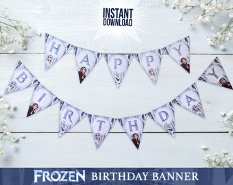 Frozen Printable Happy Birthday Banner
