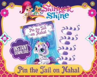 Pin the Tail on Nahal Shimmer and Shine Themed Printable Birthday Party Game