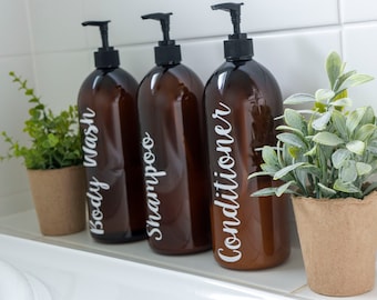 Waterproof Vinyl Bathroom Pump Bottle Labels *LABELS ONLY*