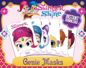 Shimmer and Shine Birthday Party Printable Masks