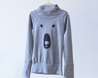 Hoodie “Grizzly” gray melange | Wishing well