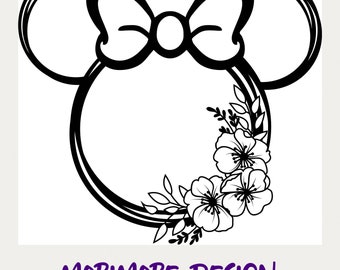 Clip Art Mickey Minnie Head Svg Laurel Svg Mickey Minnie Flower Svg Floral Mickey Head Svg Cut File For Cricut Mickey American Flag Svg Mickey Svg Art Collectibles