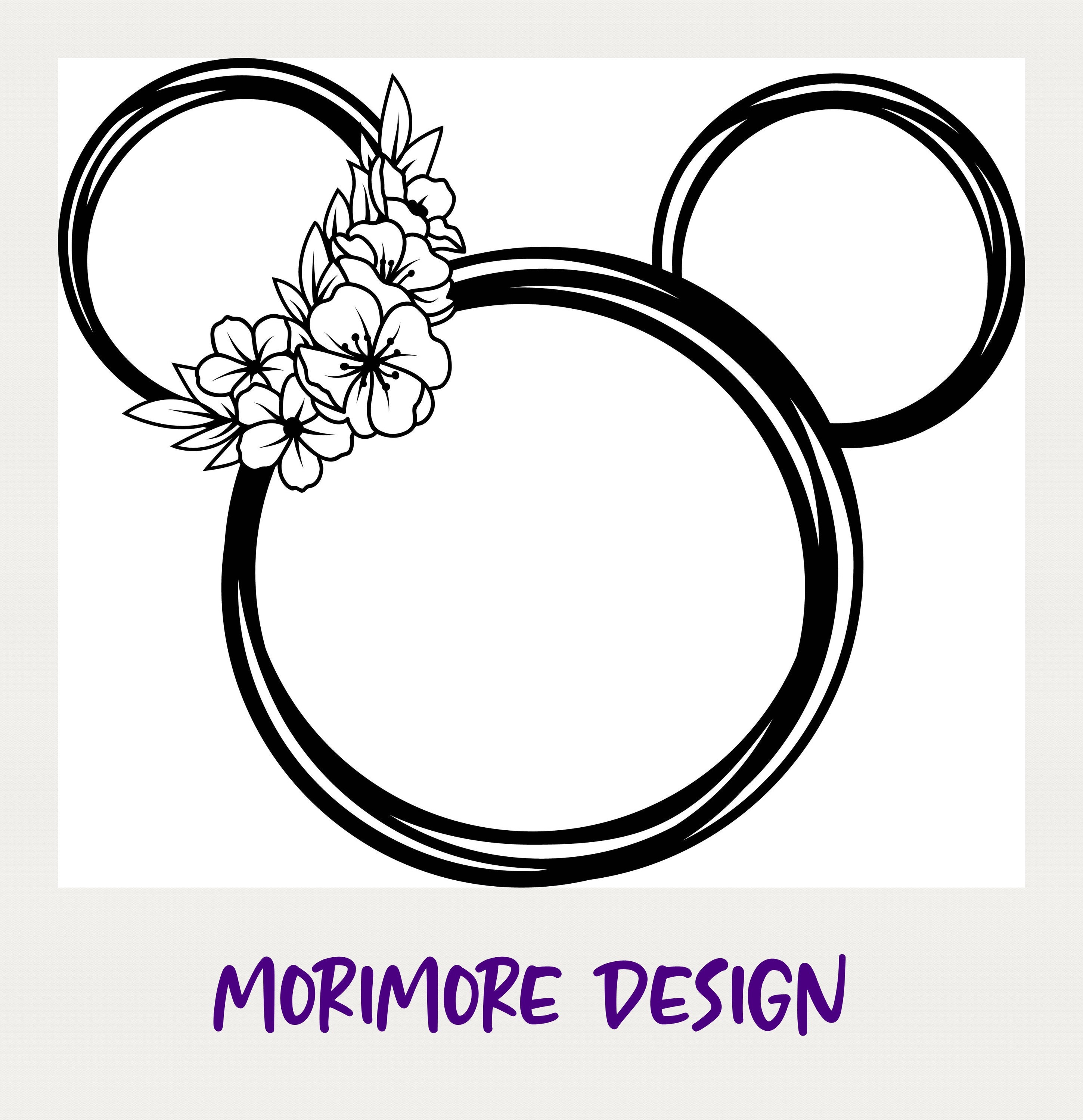 Download Mickey Floral SvgMickey Wreath Svg Mickey Minnie Head | Etsy