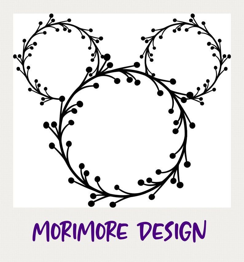 Download Mickey Floral SvgMickey Wreath Svg Mickey Minnie Head | Etsy