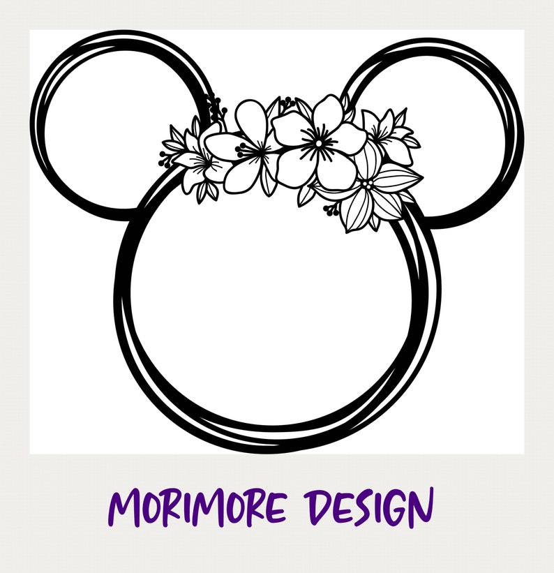 Download Mickey Floral SvgMickey Wreath Svg Mickey Minnie Head | Etsy