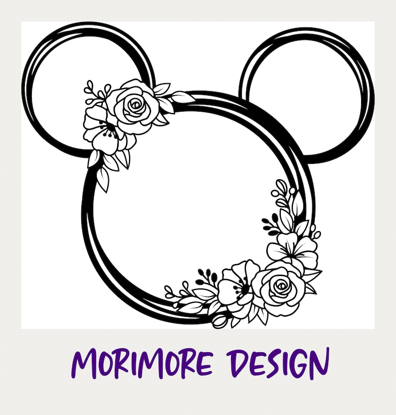 Download Mickey Floral SvgMickey Wreath Svg Mickey Minnie Head | Etsy