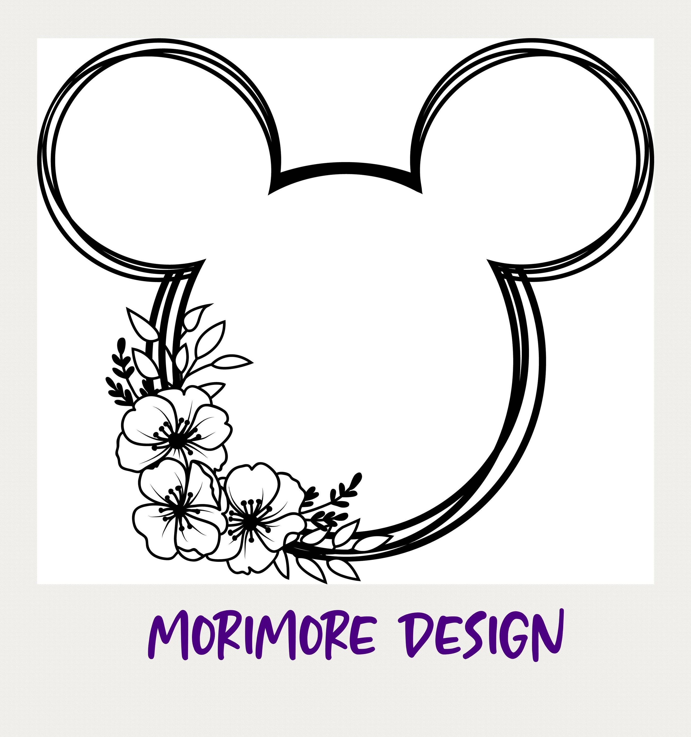 Download Mickey Floral SvgMickey Wreath Svg Mickey Minnie Head | Etsy