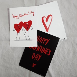 Lot de 3 cartes postales "Saint Valentin" / carte de voeux / carte cadeau / carte postale