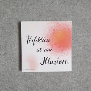 Kaart "Perfectie is een illusie" / Kaart / Motivatiekaart / Ansichtkaart