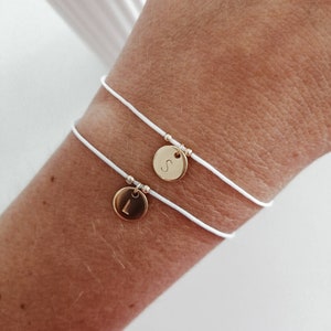 Pulsera de disco con iniciales, personalizable, JGA, regalo dama de honor, carta, oro, plata, rosa, tendencia, regalo mejor amiga, top