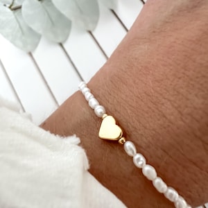Pearl heart bracelet, Christmas gift for women, wedding jewelry, present for Christmas, personal gift, pearl bracelet,