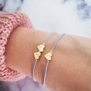Pulsera corazón iniciales, personalizable, JGA, regalo dama de honor, carta, pulsera dama de honor, tendencia, regalo para esposa, mejor amiga