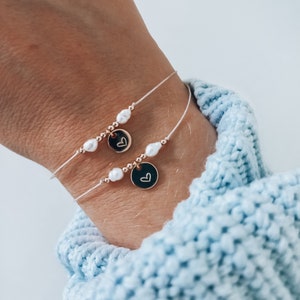 Set 2 pulseras personalizadas, corazón o letra, hermanamiento, madre-hija, mejor amiga, hermanas, pulsera de pareja, iniciales amor