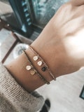 Initials crystal bracelet, personalized, letter custom, engraving, mom gift crystal, 18k gold plated, customized disc