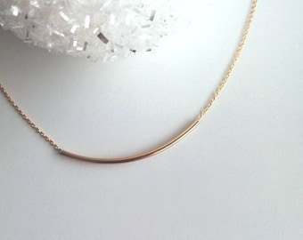 Collar minimalista oro, oro de 18k chapado, colgante de túnel, collar con estilo, joyas para mujer, original, fino, diseño, collar discreto,