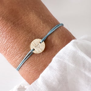 Pulsera inicial delicada, pulsera corazón, pareja, personalizable, carta personalizada, grabado, mamá, disco personalizado, tendencia, hija